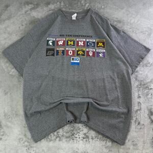 Vintage 90s Big Ten Conference T Shirt Gray NCAA College Graphic XL